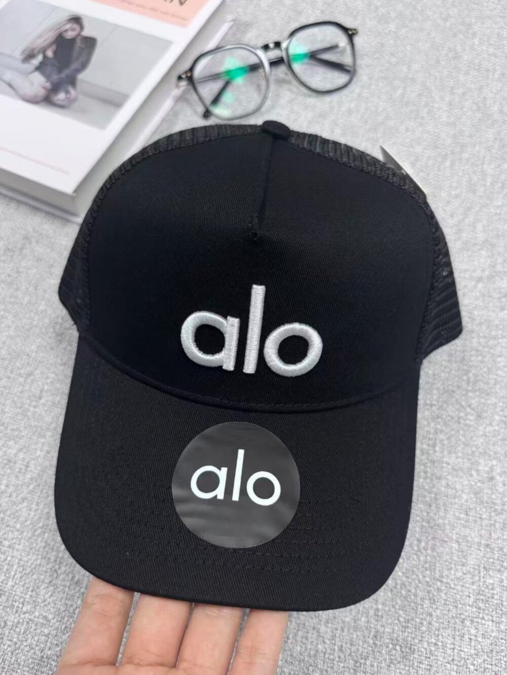ALO Yoga District Trucker Hat Black&White Logo🖤💓Summer sun hat